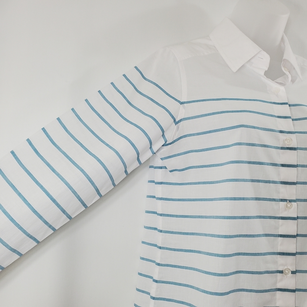 Pendleton Striped Cotton Button Down Top - image 4
